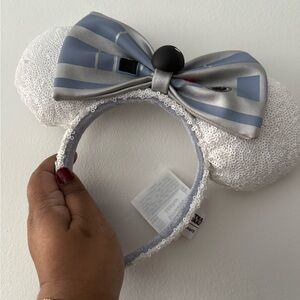 Silver and White Sequin Mouse Ears Headband
